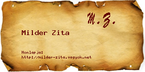 Milder Zita névjegykártya